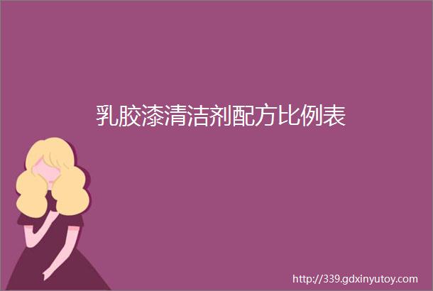 乳胶漆清洁剂配方比例表