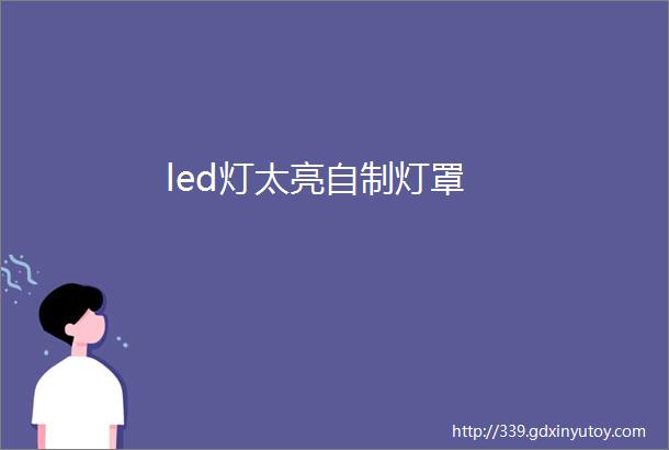 led灯太亮自制灯罩