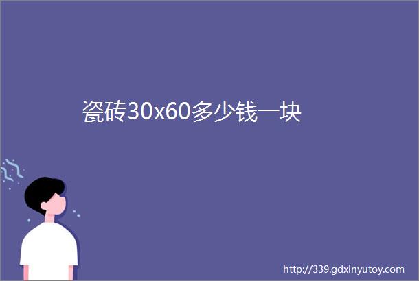 瓷砖30x60多少钱一块