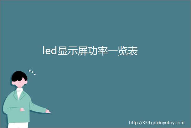 led显示屏功率一览表